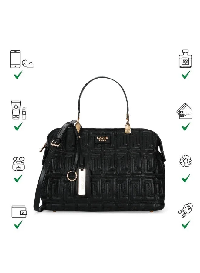 Lavie  Luxe Women's Juli26 Medium 3-Compartment Satchel (Black)  | Best Price UAE